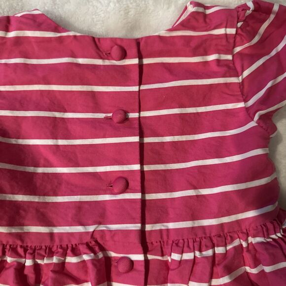 Ralph Lauren White Label Baby Girls 9 Months Pink White Dress Lined Cap Sleeve - Picture 8 of 9